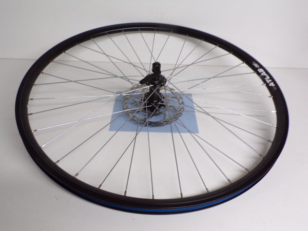 28" Fahrrad Vorderrad + Bremsscheibe 160 mm, Alufelge schwarz, gebr. ( L51 )